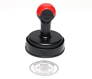 RI-NOT-A6 - A6 - Round Knob-Handled Notary Rubber Stamp Seal (requires stamp pad) - Rhode Island