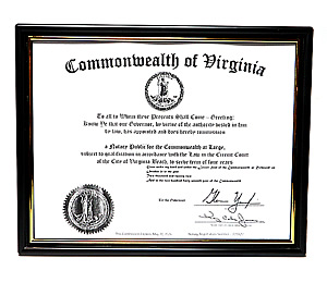 A8 - A8 - Notary Certificate Frame
