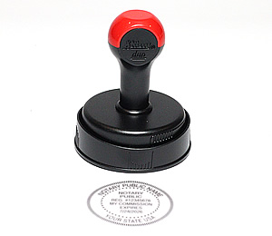 A6 - Round Knob-Handled Rubber Stamp Seal (requires stamp pad)